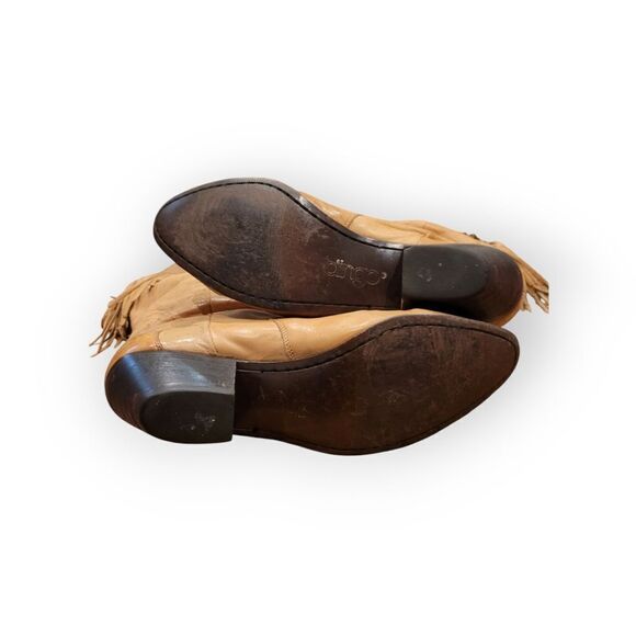 Dingo length 10" boots with 2 inch heel, fringed boots.  Genuine leather i - Picture 4 of 12